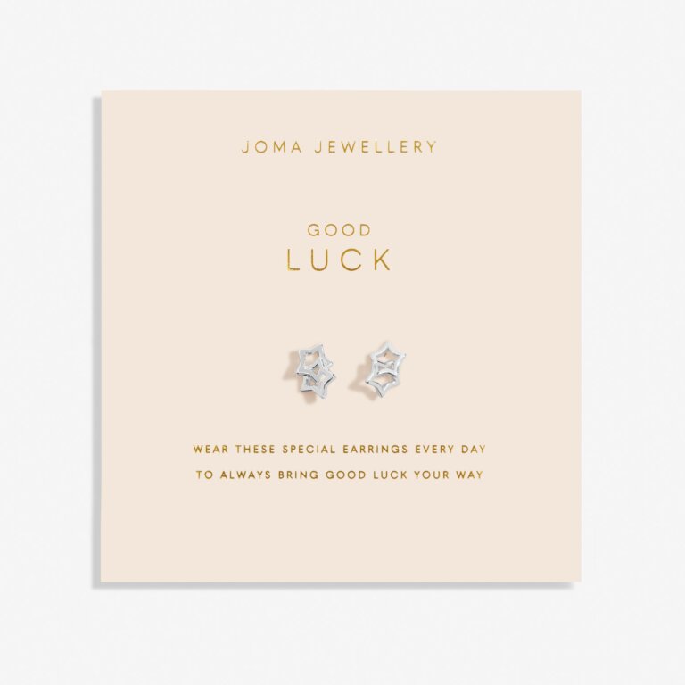 Joma Jewellery Forever Yours Earrings Good Luck Silver Plated Earrings
