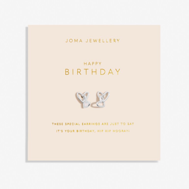 Joma Jewellery Forever Yours Earrings Happy Birthday Silver Plated Earrings