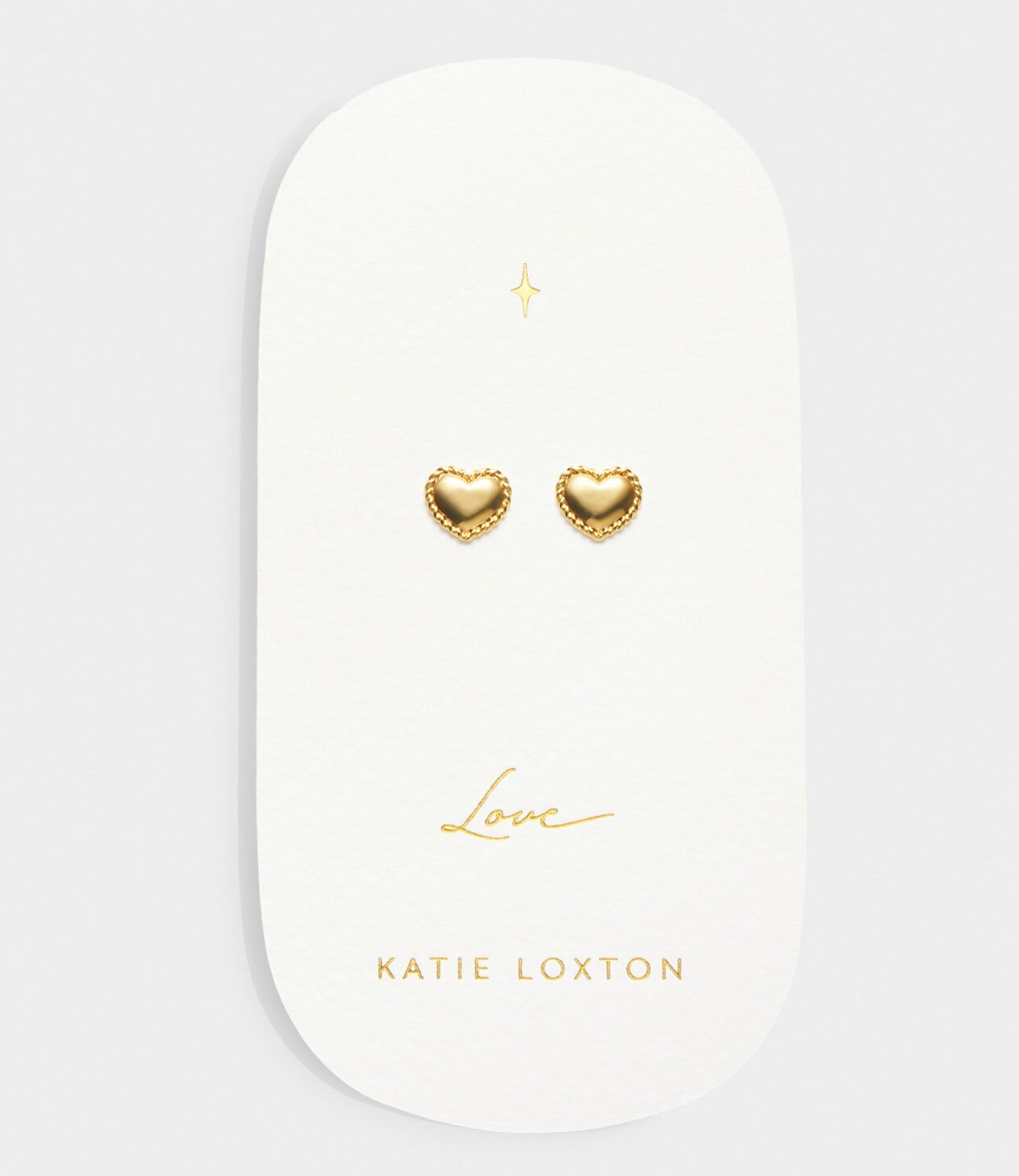 Katie Loxton Love Heart Stud Earrings Love Gold Plated Earrings