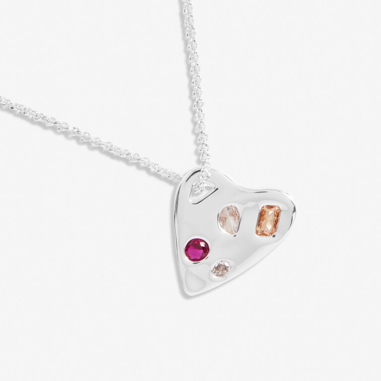Joma Jewellery Gem Glow Hammered Silver Plated Necklace