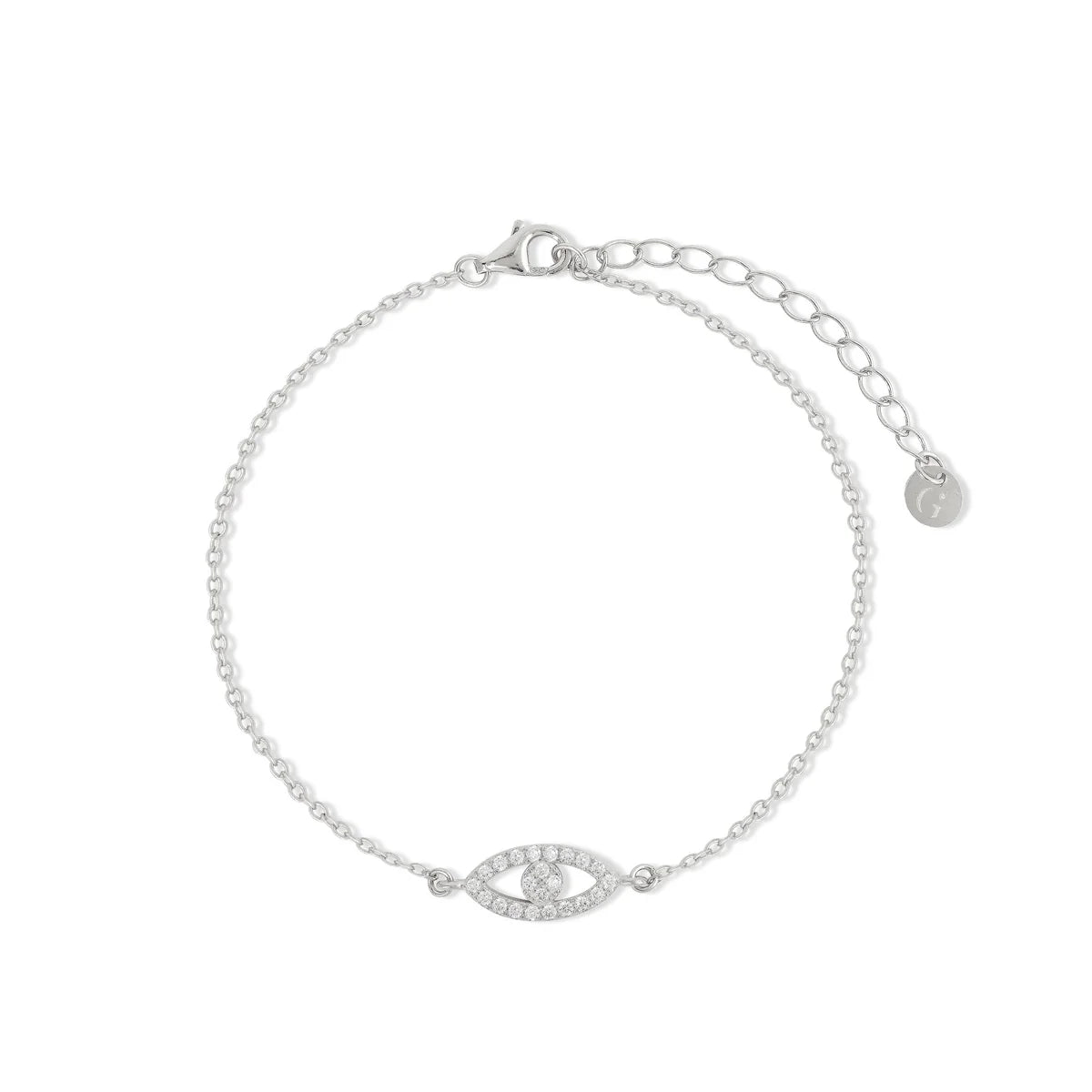Gold Trip Lucky Evil Eye Bracelet Rhodium Plated Sterling Silver
