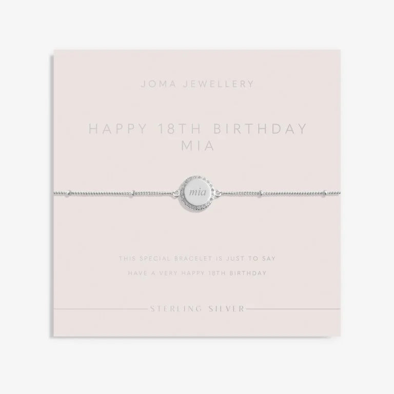 Joma Jewellery Sterling Silver 18th Birthday Disc Bracelet