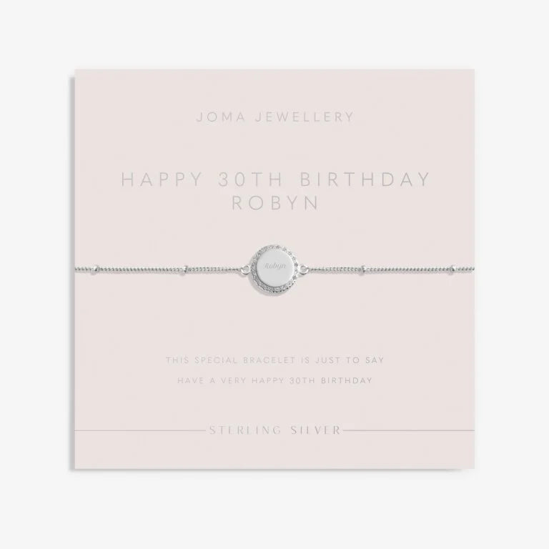 Joma Jewellery Sterling Silver 30th Birthday Disc Bracelet