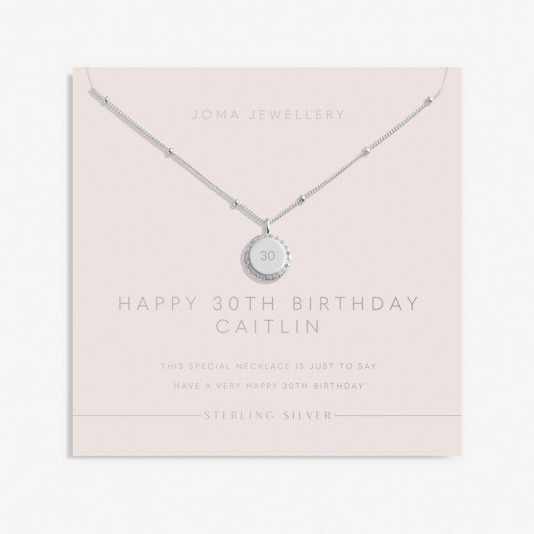 Joma Jewellery Sterling Silver 30th Birthday Disc Necklace