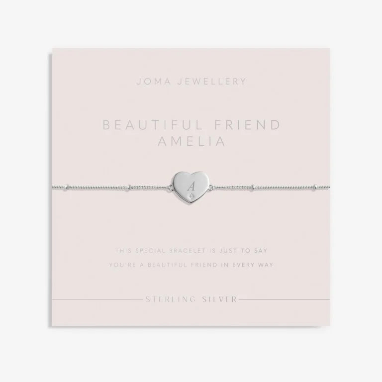 Joma Jewellery Sterling Silver Beautiful Friend Heart Bracelet