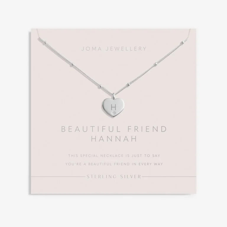 Joma Jewellery Sterling Silver Beautiful Friend Heart Necklace