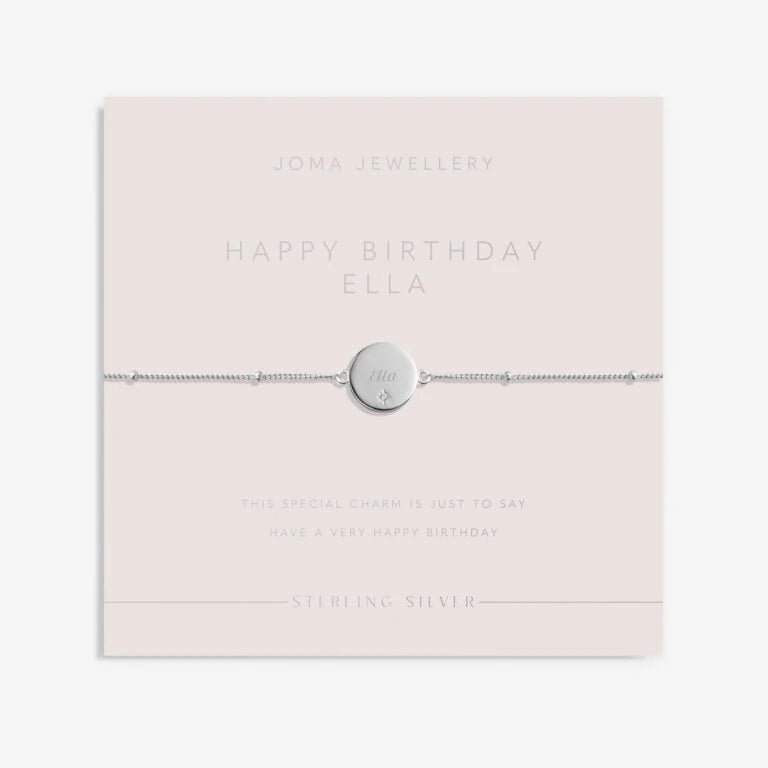 Joma Jewellery Sterling Silver Happy Birthday Disc Bracelet