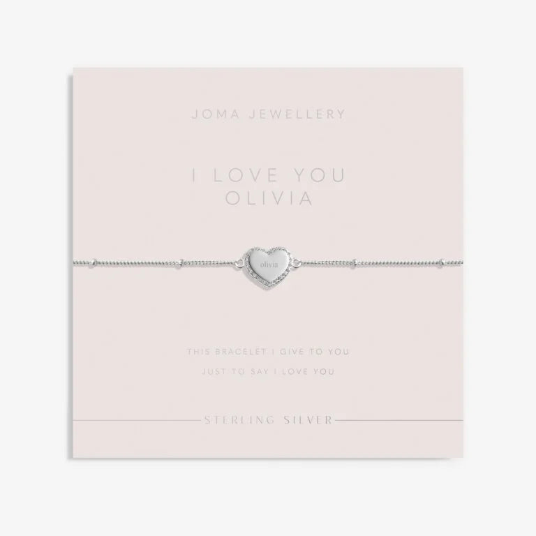 Joma Jewellery Sterling Silver I Love You Heart Bracelet