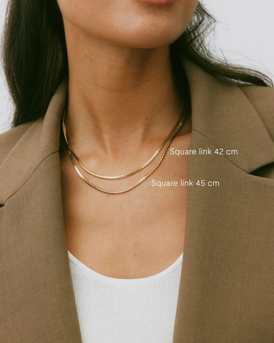Edblad Square Link Necklace 42 Gold