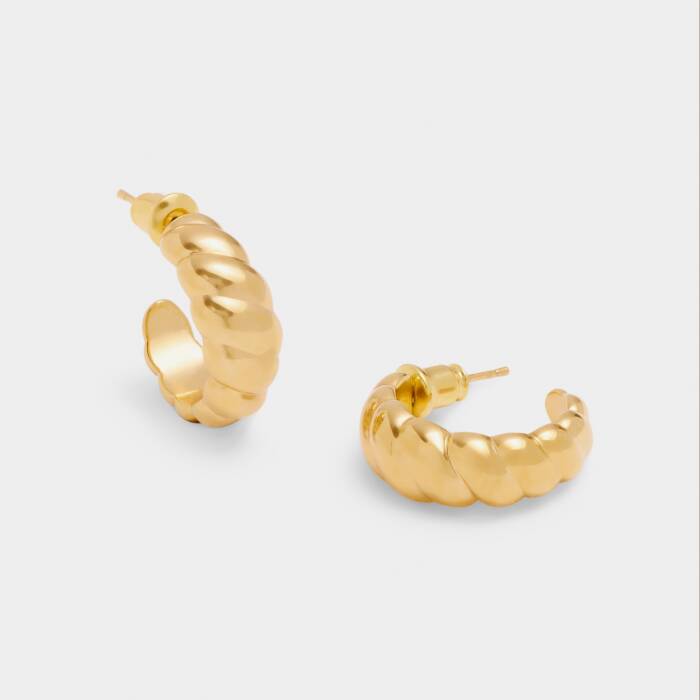 Katie Loxton Harper Twist Hoop Earrings Gold Coated