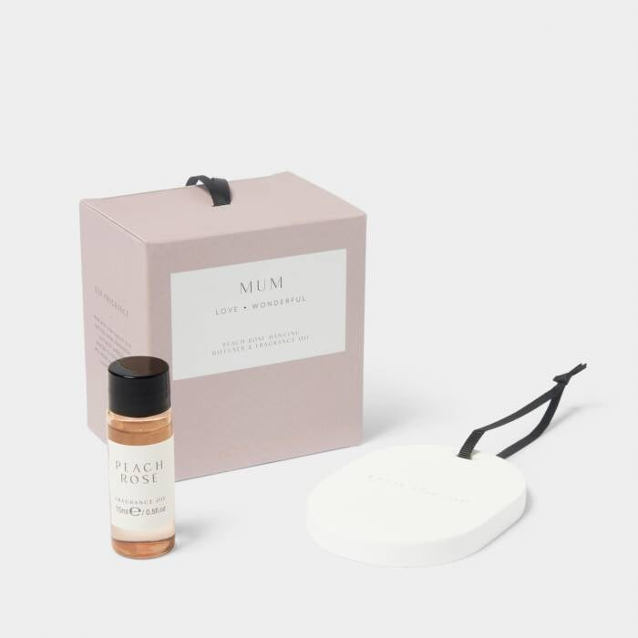 Katie Loxton Ceramic Hanging Diffuser Mum Peach Rose And Sweet Mandarin