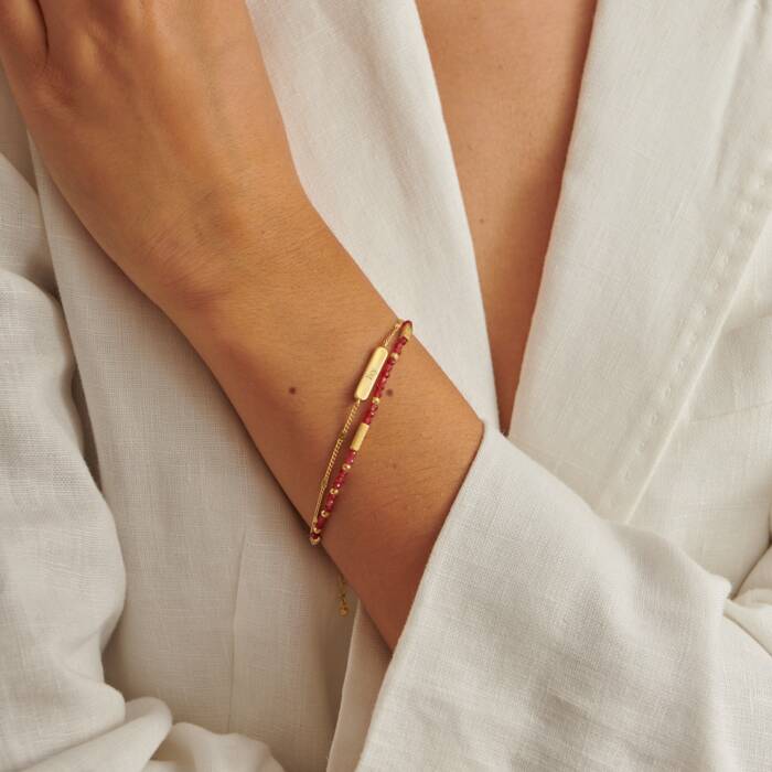 Birthstone Bracelet January Garnet 18cm
