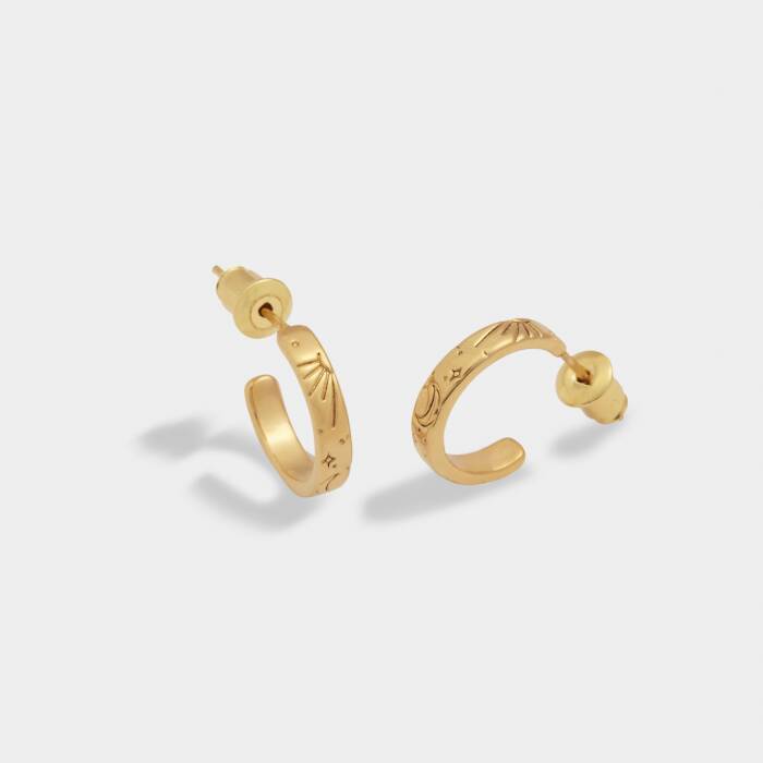 Katie Loxton The Curated Collection Luna Hoops Gold Coated Earrings