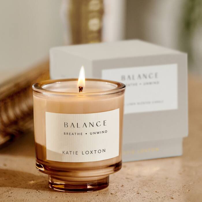 Katie Loxton Sentiment Candle Balance Fresh Linen And White Lily