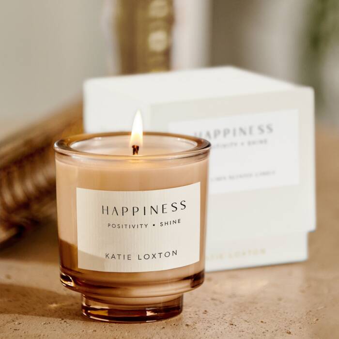Katie Loxton Sentiment Candle Happiness Fresh Linen And White Lily