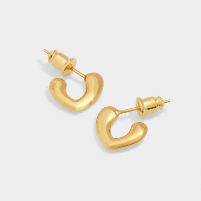 Katie Loxton The Curated Collection Alora Heart Huggies Gold Coated Earrings