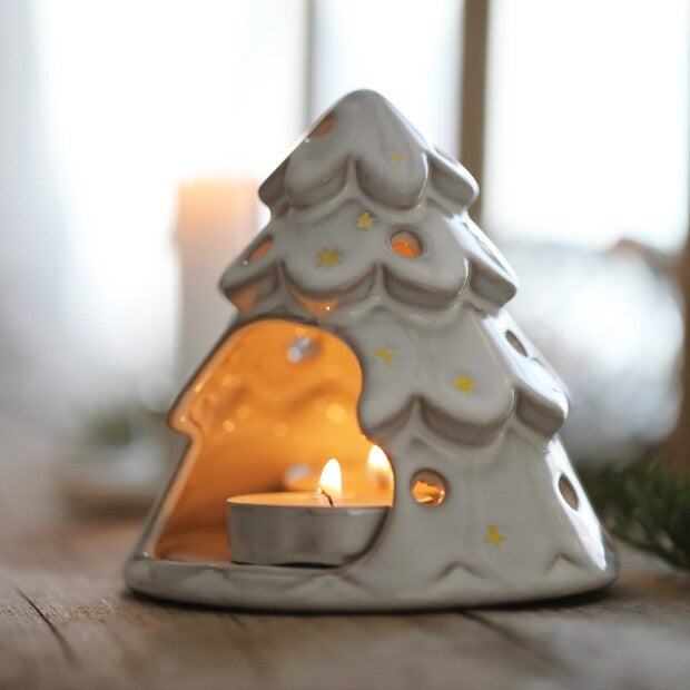 Lisa Angel White Christmas Tree Tealight Holder