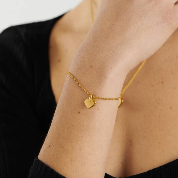 Katie Loxton The Curated Collection Alora Heart Bracelet Gold Coated Bracelet Adjustable