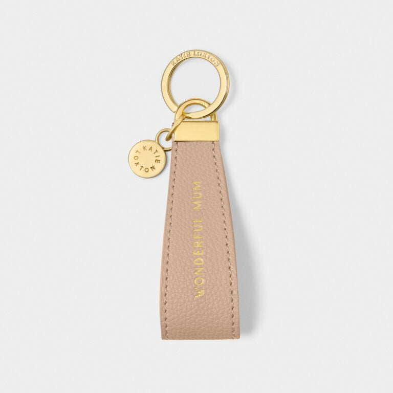 Katie Loxton Sentiment Loop Keyring Wonderful Mum Nude Pink