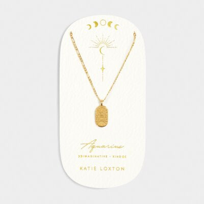 Katie Loxton Zodiac Necklace Aquarius Gold Coated