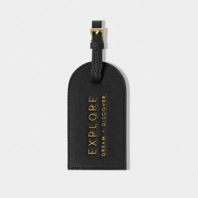 Sentiment Luggage Tag Eplore Dream Discover Black