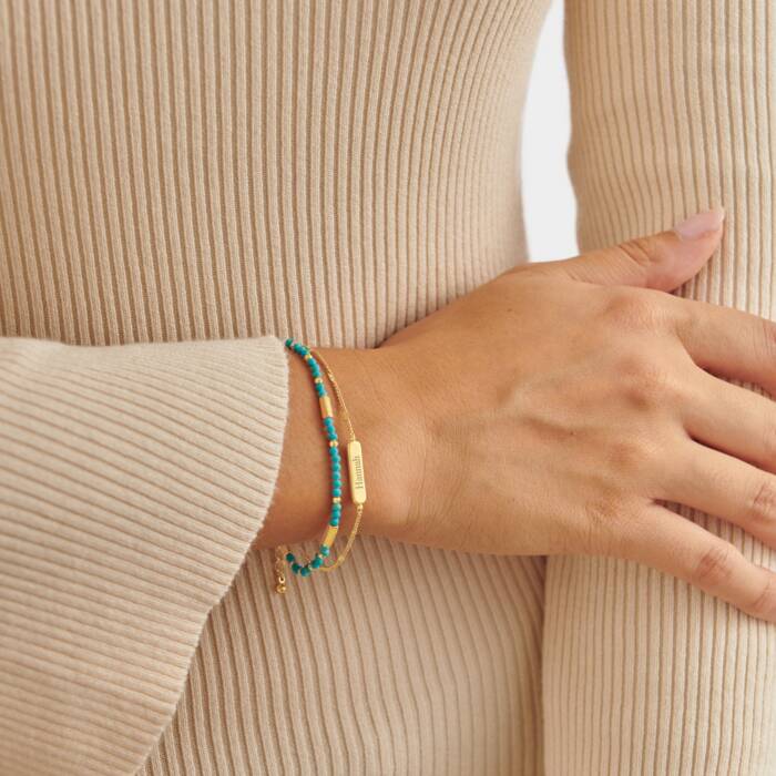Waterproof Birthstone Bracelet December Turquoise 18cm
