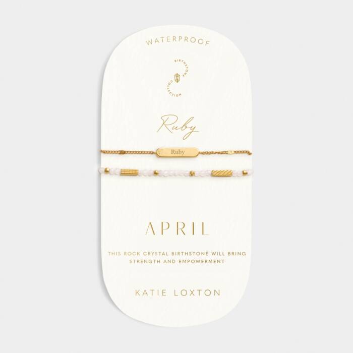 Waterproof Birthstone Bracelet April Rock Crystal 18cm