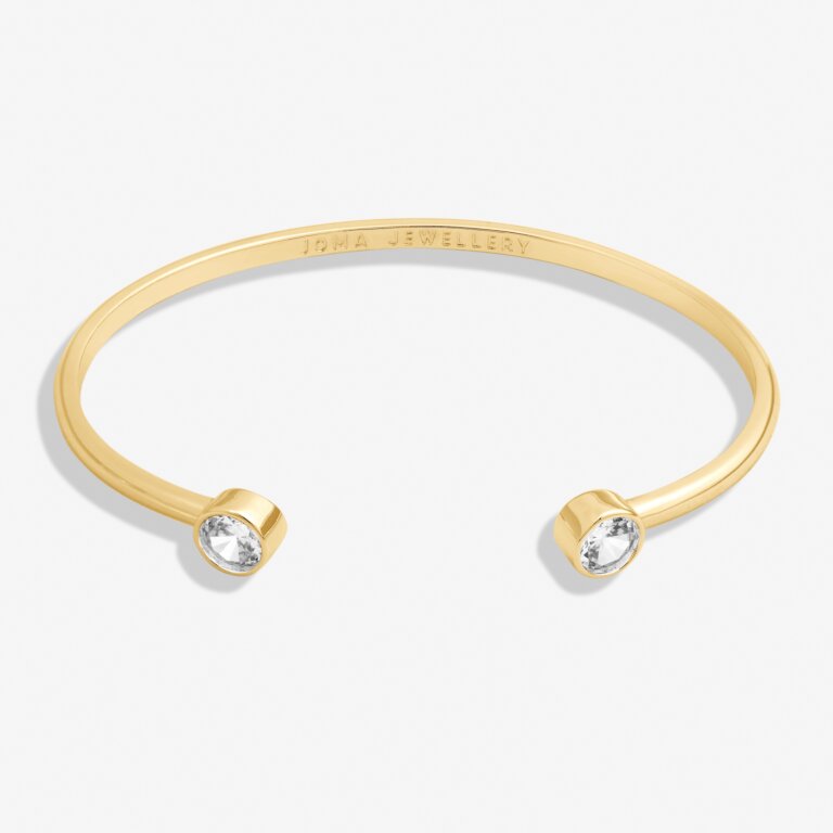 Joma Jewellery Halo Pearl Cz Gold Plated Bangle