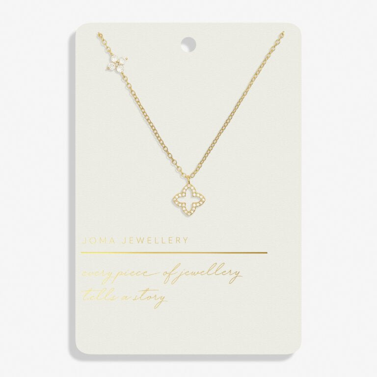 Joma Jewellery Style Stories Pave Clover Gold Plated Necklace