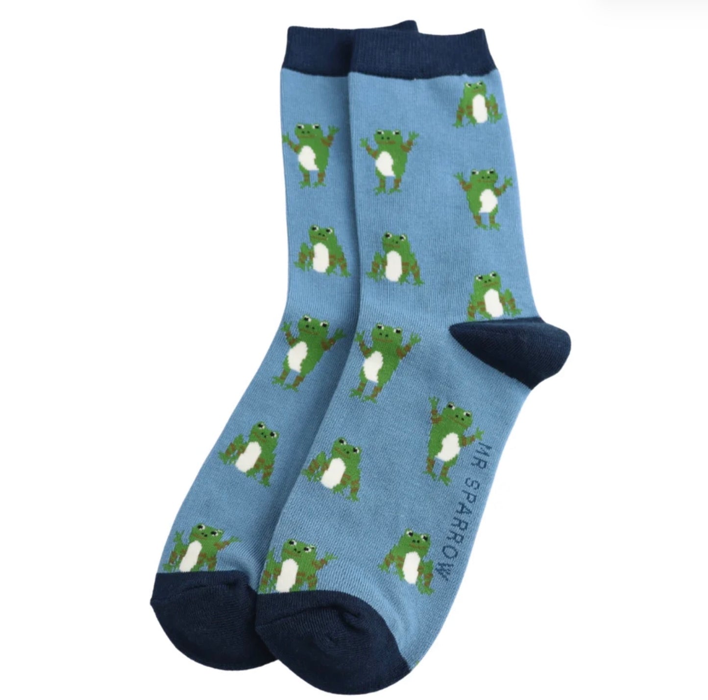 Mr Sparrow Happy Frogs Socks Denim