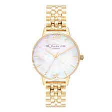 Olivia Burton Classic 30mm Mother of Pearl & Gold Bracelet Watch