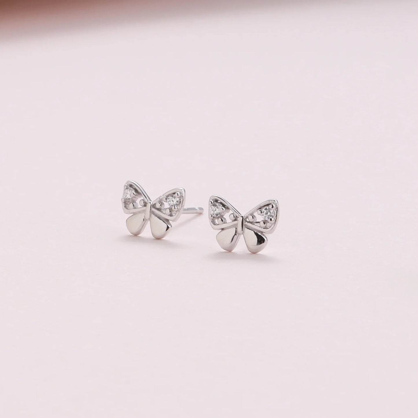 Attic Creations Bow Butterfly With Crystal Silver