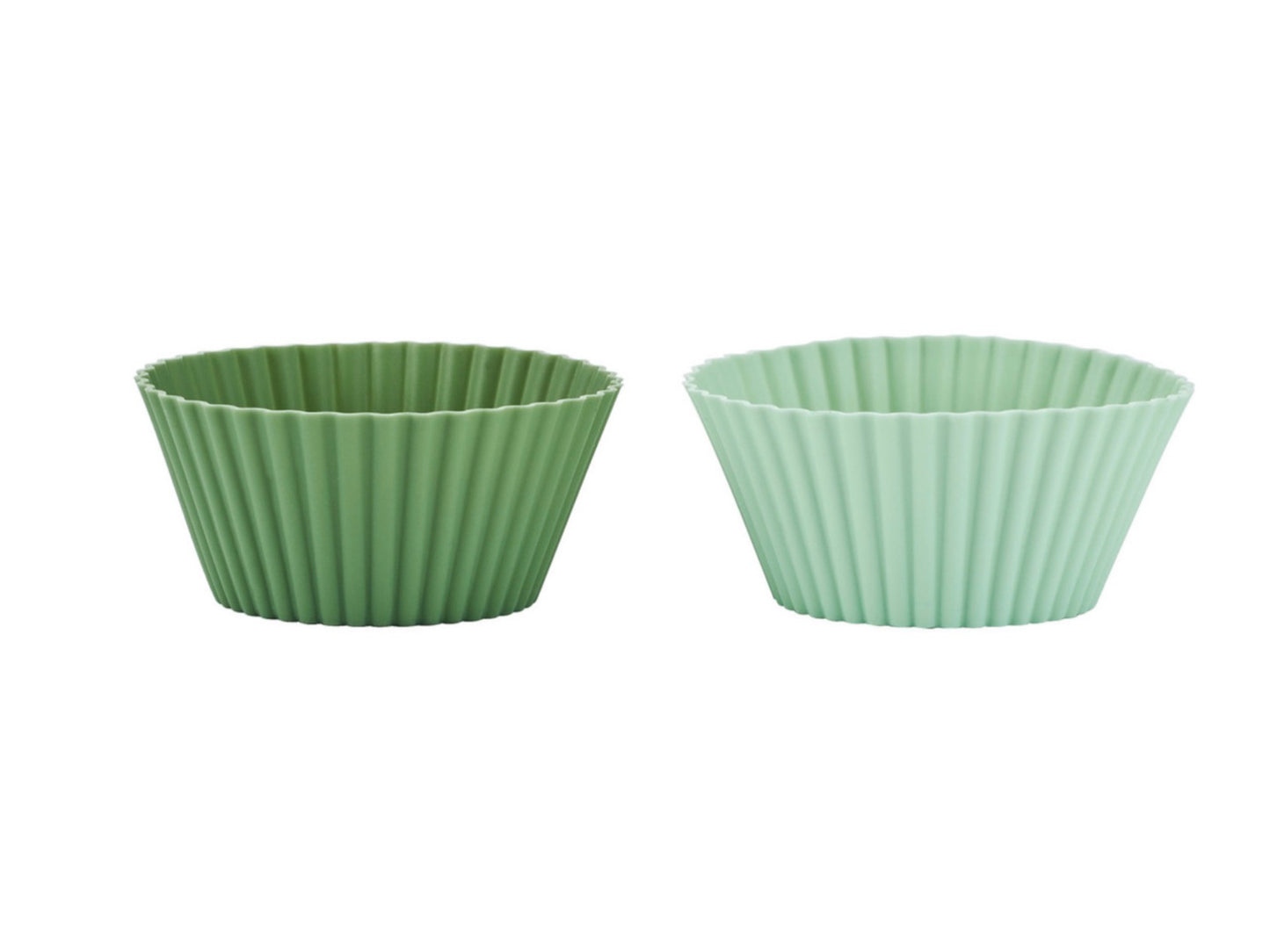 KitchenCraft 12 Reusable Silicone Cupcake Cases Light and Dark Green