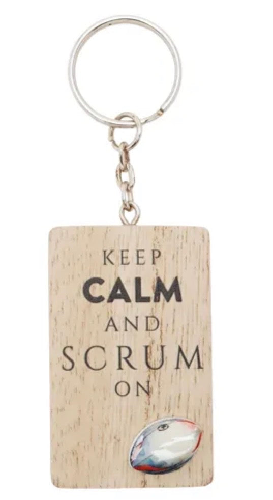 Rugby Wooden Keyring