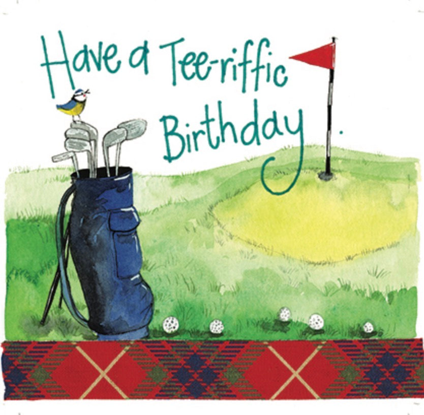 Alex Clark Golf Bag Birthday Card