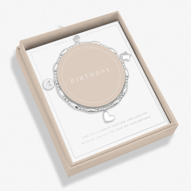 Joma Jewellery Life's A Charm Birthday Silver Plated Bracelet