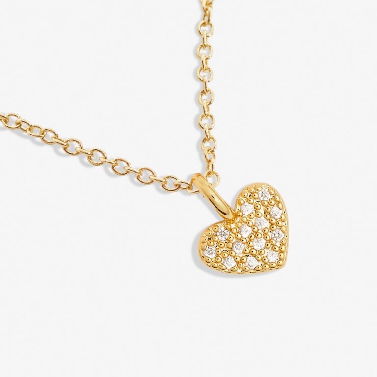 Joma Jewellery Mini Charms Pave Heart Gold Plated Necklace