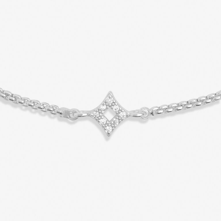 Joma Jewellery Mini Charms Pave Diamond Silver Plated Bracelet
