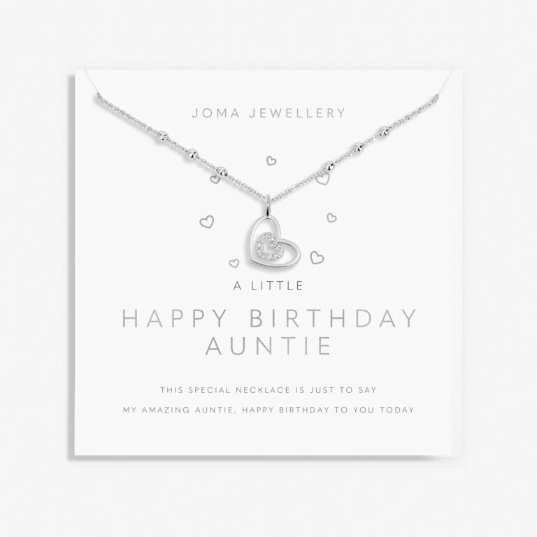 Joma Jewellery A Little Happy Birthday Auntie Silver Plated Necklace