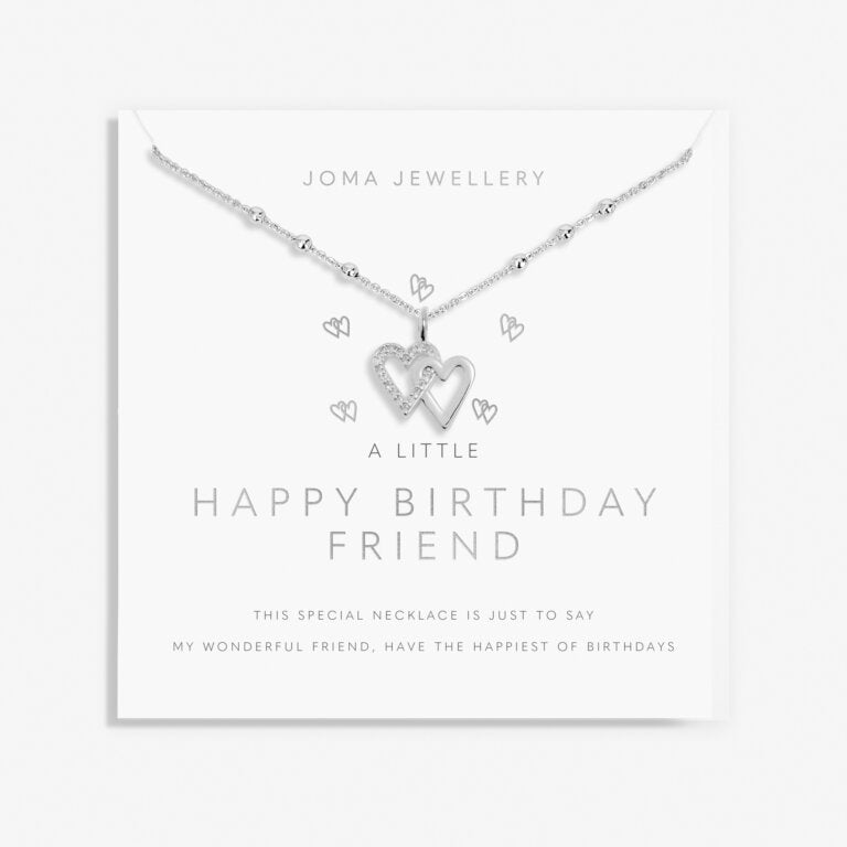 Joma Jewellery A Little Happy Birthday Friend Silver Plated Necklace