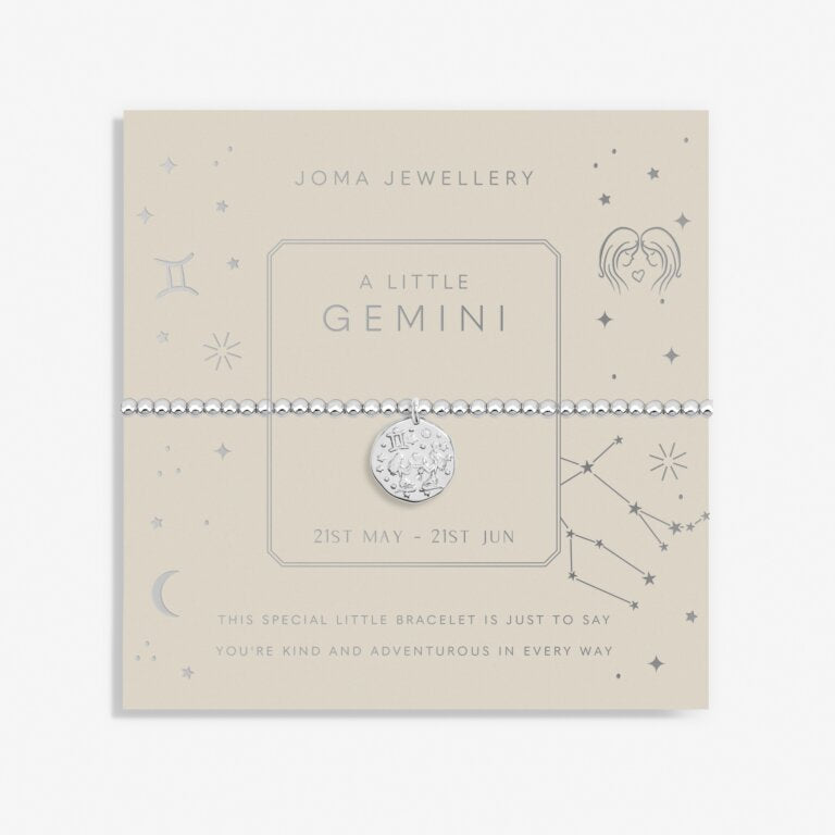 Joma Jewellery Star Sign A Little Gemini Silver Plated Bracelet