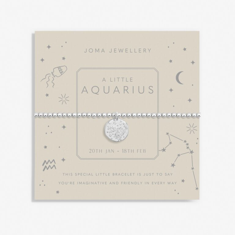 Joma Jewellery Star Sign A Little Aquarius Silver Plated Bracelet