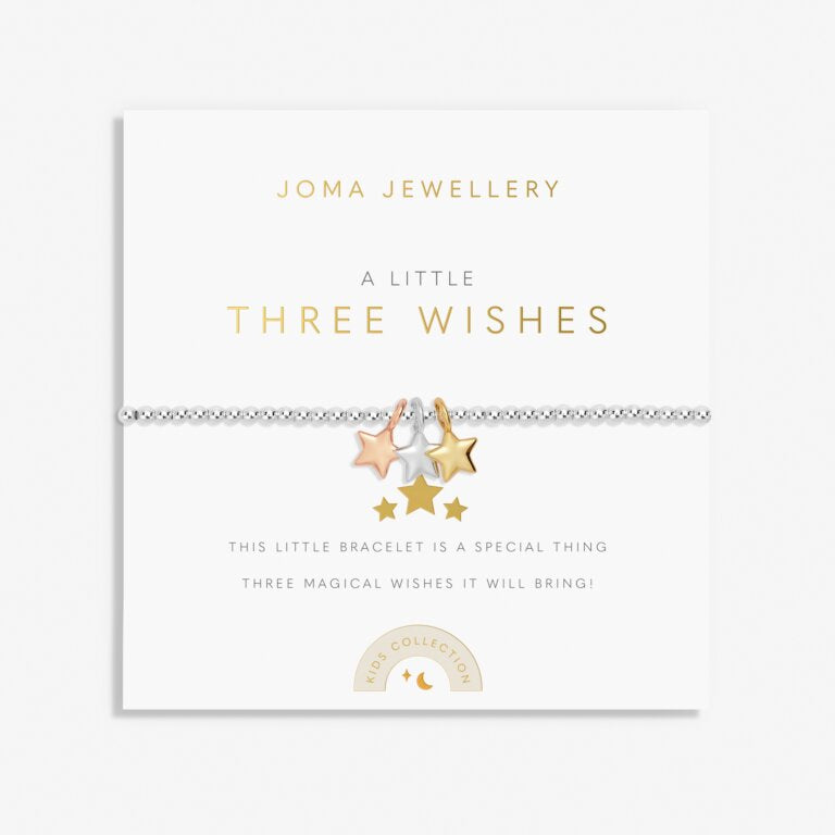 Joma Jewellery Children's A Little Three Wishes Silver Gold & Rose Gold Plated Bracelet