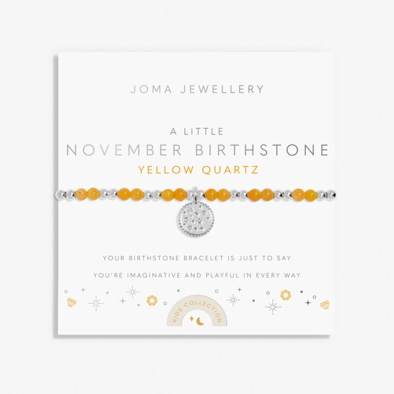 Joma Jewellery Children's Birthstone A Little November Silver Plated Bracelet