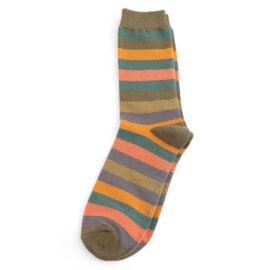 Mr Sparrow Striped Olive Socks