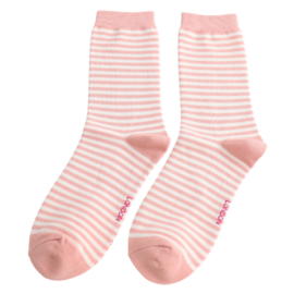 Miss Sparrow Simple Stripes Dusky Pink Socks
