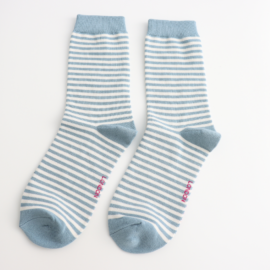 Miss Sparrow Simple Stripes light Blue Socks