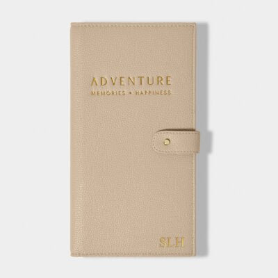 Sentiment Travel Wallet Adventure Memories Happiness Light Taupe