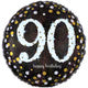 Balloon Market Black And Gold 18” Sparkling 90th Birthday Holographic Balloon