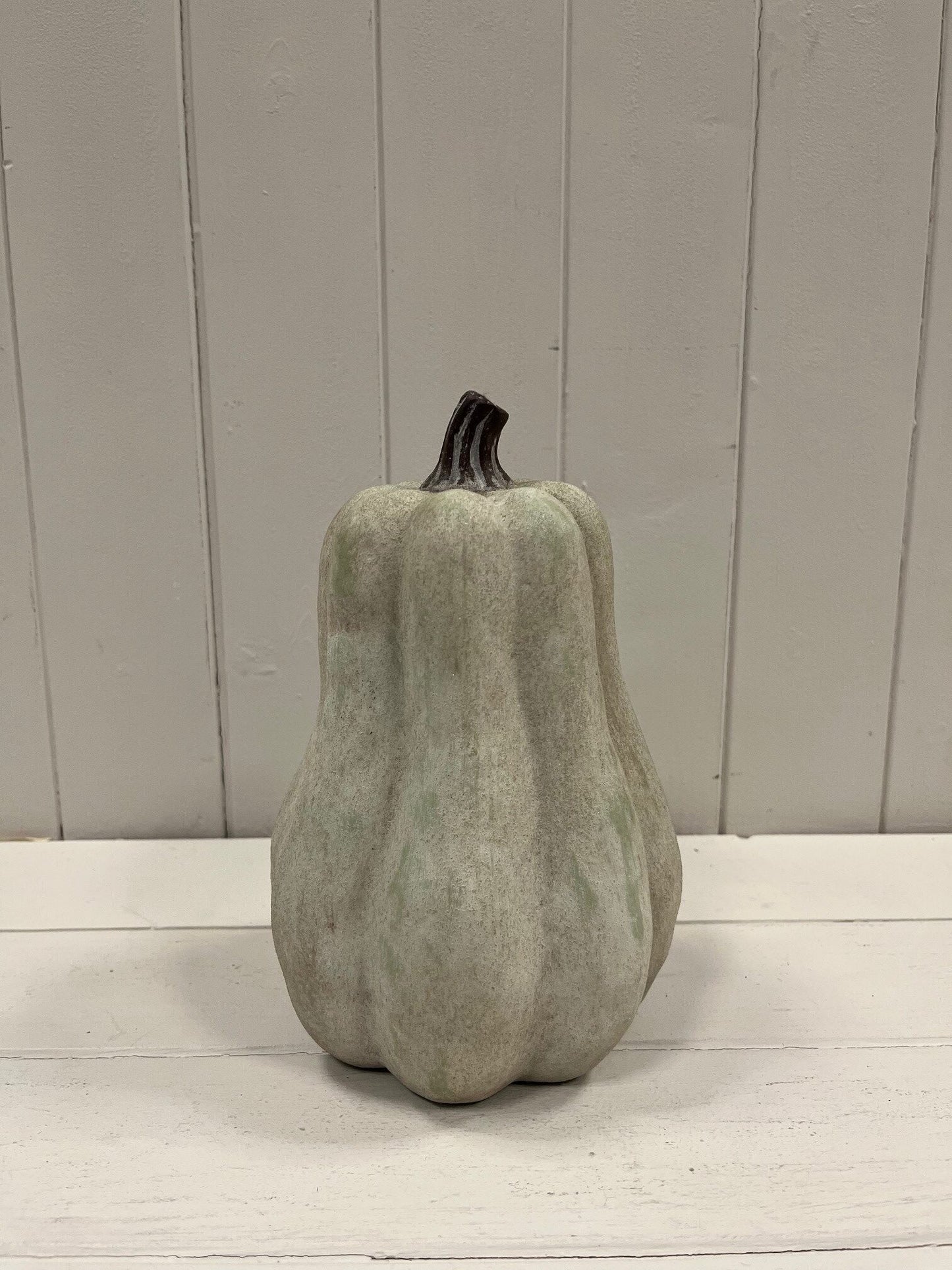 Tall Ceramic Pumpkin Ornament Dusty Green Small